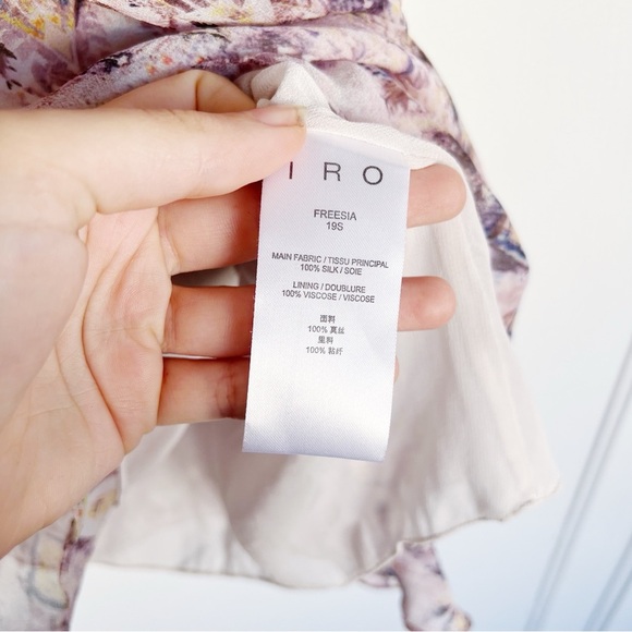 IRO • Freesia Dress silk chiffon one shoulder draped mini Lilas purple pink - Picture 11 of 14